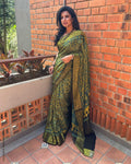 EE-Y01827 Green Ajrakh Saree
