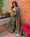EE-Y11091 Shibori Tussar silk sari