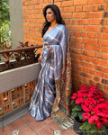 EE-Y11092 Shibori Tussar silk sari