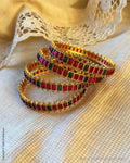 AJ-Y14152 Ruby Green Bangle set