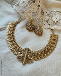 AJ-Y14497 Gold Kasu Necklace set