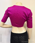 BL-Y13039R Purple checks Blouse