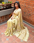 EE-Y14434 Green Tussar Sari