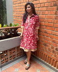 EE-Y14843 Pink Kalamkari Dress