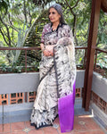 EE-Y13608 Purple Organza sari