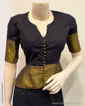 BL-S36304 Black Cotton Blouse