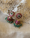 AJ-Y15292 Pink Jumka Earring