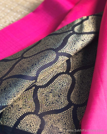 EE-X16007 Pink Black Kanchi Sari
