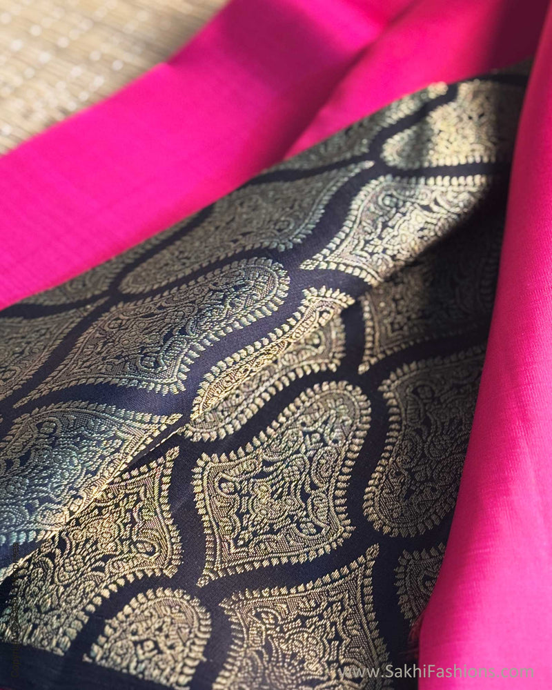 EE-X16007 Pink Black Kanchi Sari