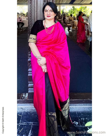 EE-X16007 Pink Black Kanchi Sari