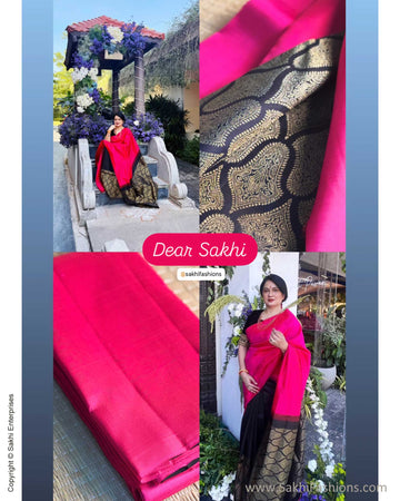 EE-X16007 Pink Black Kanchi Sari