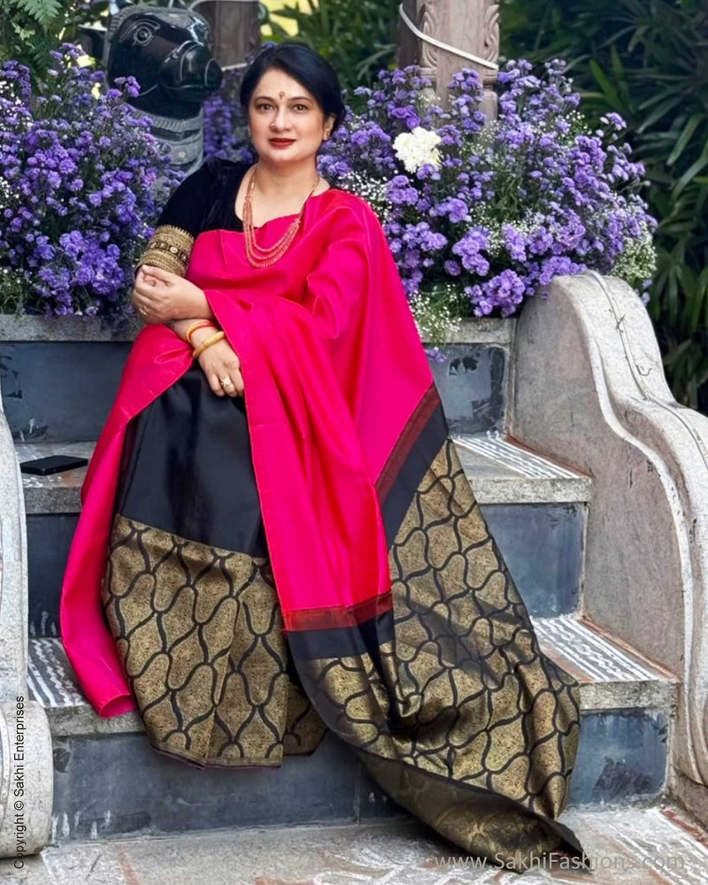 EE-X16007 Pink Black Kanchi Sari