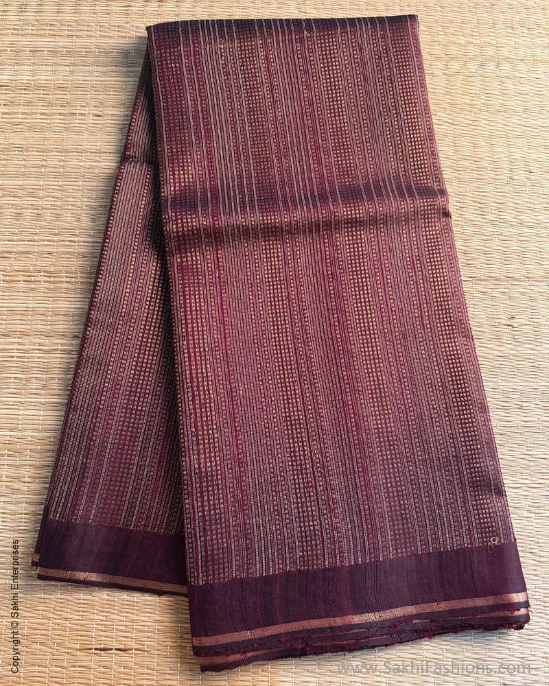 DP-X14933 Brown rawsilk sari