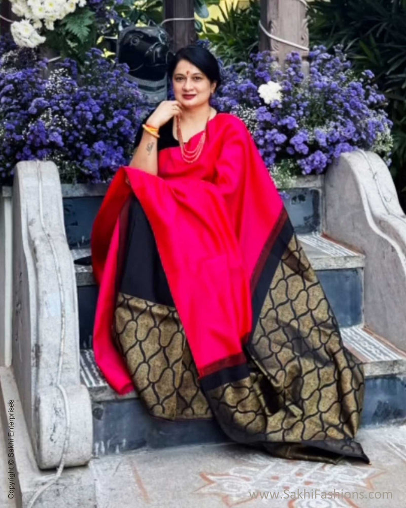 EE-X16007 Pink Black Kanchi Sari