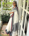EE-Y00279 Cream cotton Sari