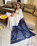EE-X09318 Indigo Chanderi saree