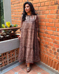 EE-Z00296 Brown Kota Dress