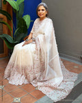 EE-Y10772 Organza Cutwork Sari