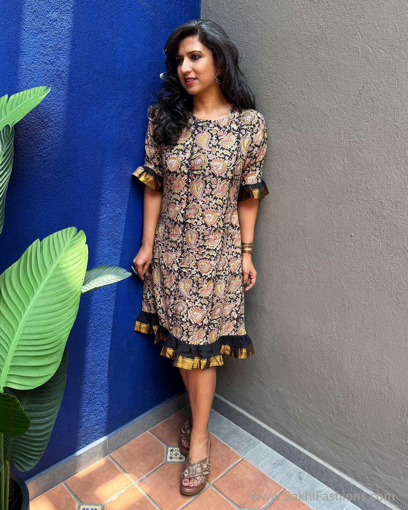 EE-Z00298 Kalamkari Cotton Dress – sakhifashions