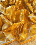 BL-Z00219 Yellow Banarsi Blouse