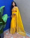 EE-Z00334 Organza Cutwork Sari