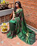 EE-Y12881 Green Kantha Kanchi Saree