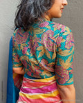 BL-Y11275R Tuqruoise Blue Cutwork blouse