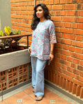EE-Z00288 Blue Kota cotton Top