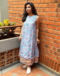 EE-Z00291 Blue Floral Kota Dress