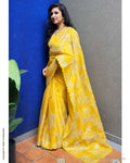 DP-Z00149 Yellow Organza Sari