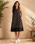 EE-Z04938 Ajrakh Black Dress