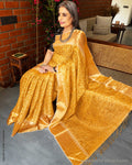 DP-Y14469 Mustard Organza Saree