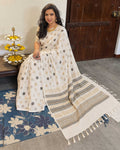 DP-Y13893 Cream Gold Saree