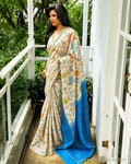 DP-Z00203 Peacock blue Floral Kanchi
