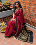 EE-X07071 Burgandy Sungudi sari