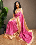 DP-Y14471 Pink Organza Saree