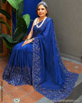 DP-Y11023 Blue Tussar Sari