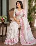 EE-S12960 Silver Tissue saree
