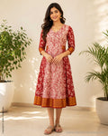EE-X085711 Kalamkari Red Dress
