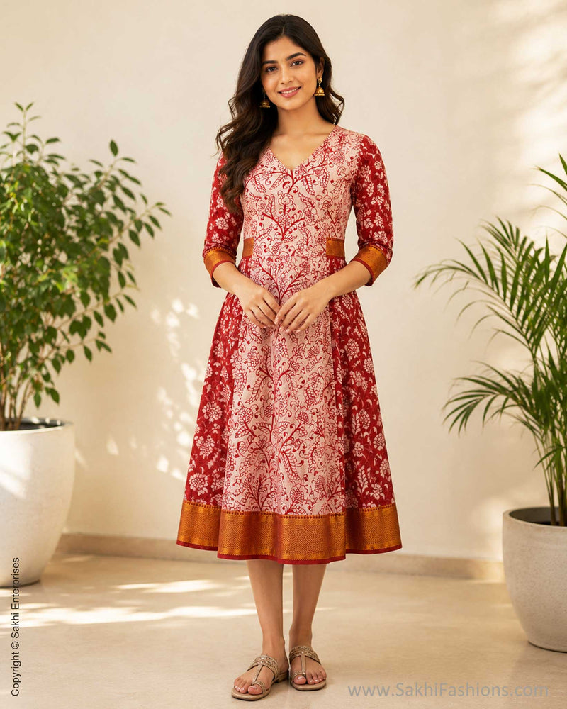 EE-X085711 Kalamkari Red Dress – sakhifashions