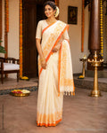 DP-Z04490 Cream Kantha cotton Saree