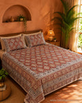 DP-Z29726 Red Kalamkari print Bed Cover