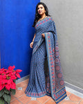 EE-Y12243 Ajrakh Madurai cot sari