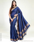 EE-Y11147 Blue Rawsilk Sari