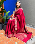 DP-Y14670 Red Rawsilk Saree