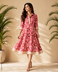 EE-Y14843 Pink Kalamkari Dress