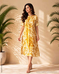 EE-Y06852 Marigold eco print silk Dress