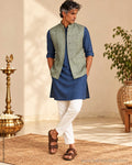 DP-Z19930- Blue Men's Kurtha