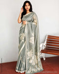 DP-Y14416 Mint Green Silk Cutwork sari