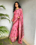DP-Y10463 Pichwai Pink Tussar